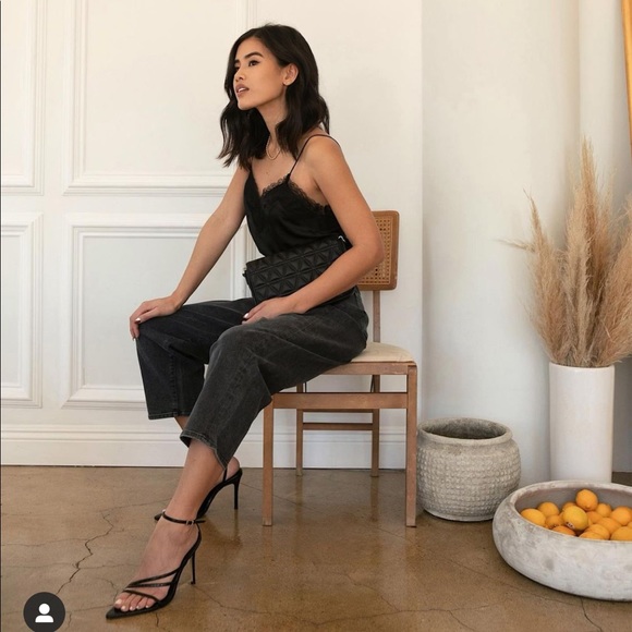 Textured Strappy Pointed Toe Heels - Picture 4 of 4